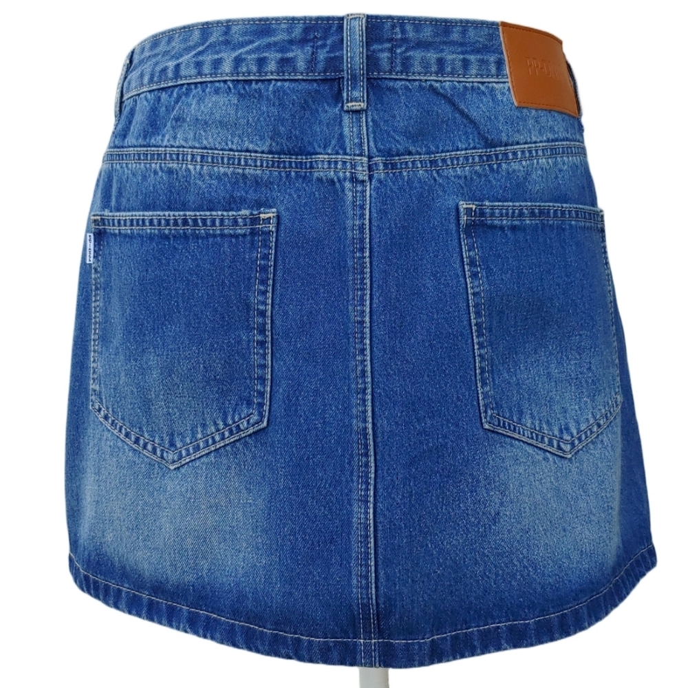 PP-DNM Princess Polly Arrte Mid-Rise Blue Denim Skirt Women's 10 NEW NWT - Picture 5 of 17
